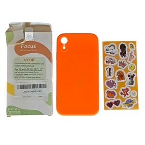 iPhone XR Phone Case with Stickers Bright Safety Orange Soft Cover